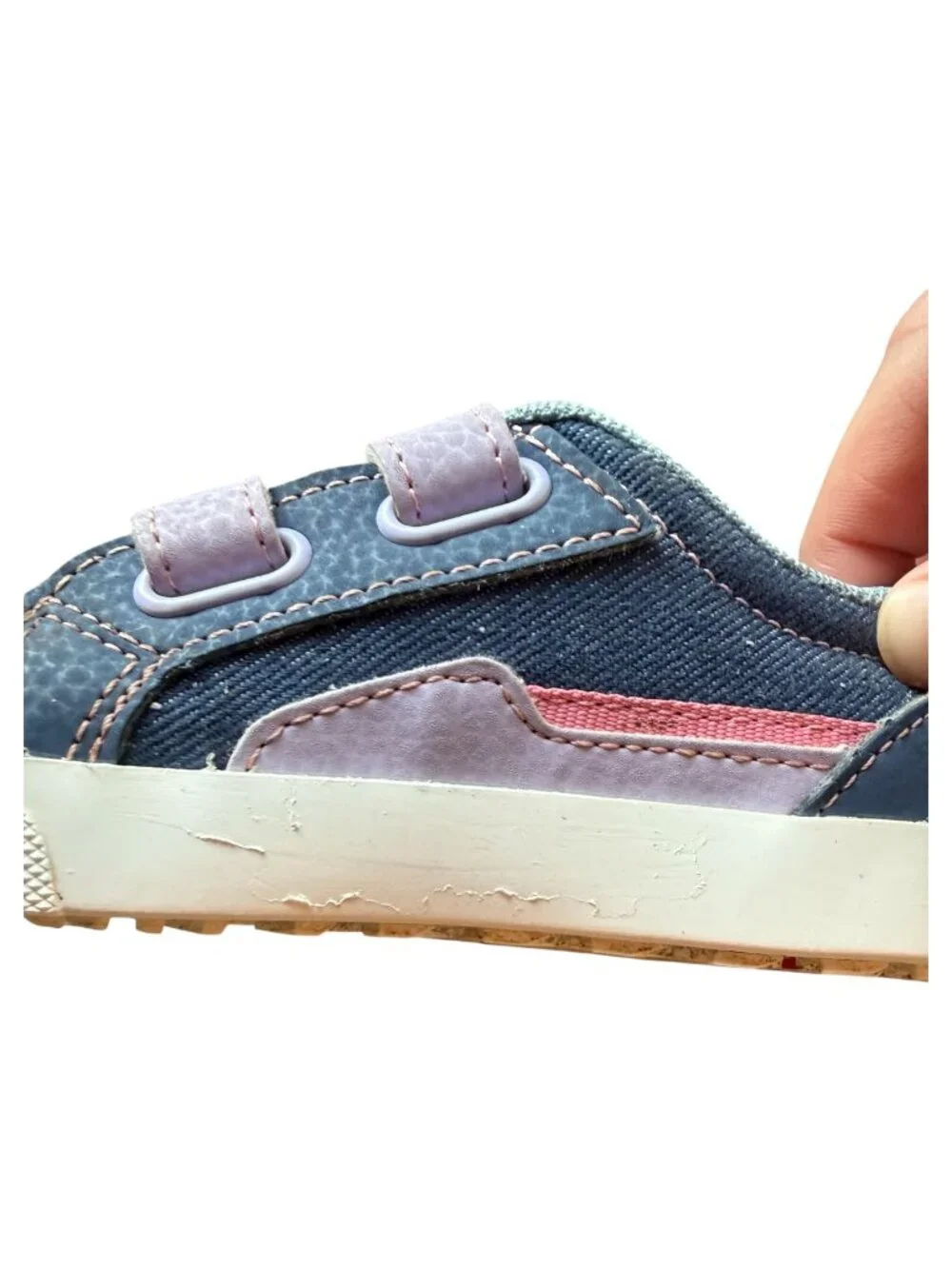 See Kai Run Riley Sneakers – Blue Denim, Purple & Pink – Toddler Size 8